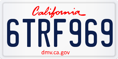 CA license plate 6TRF969