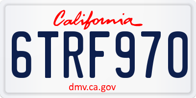 CA license plate 6TRF970