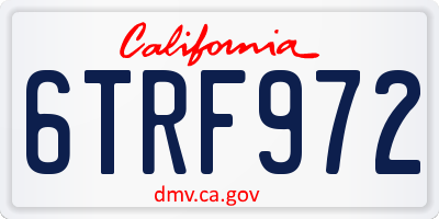 CA license plate 6TRF972