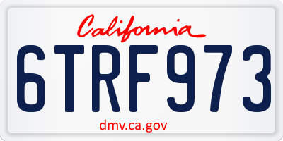 CA license plate 6TRF973