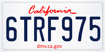 CA license plate 6TRF975