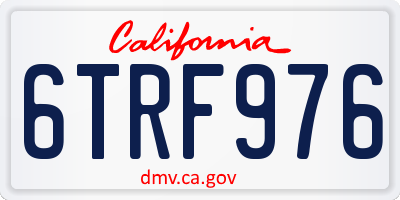 CA license plate 6TRF976