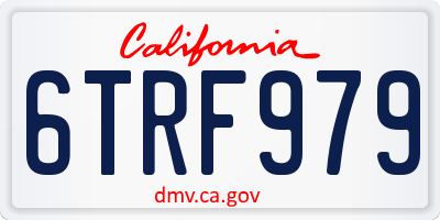 CA license plate 6TRF979