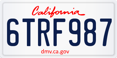 CA license plate 6TRF987