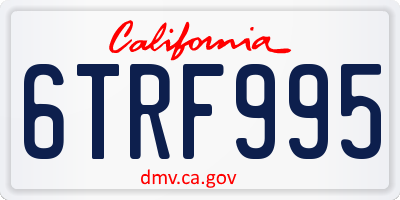 CA license plate 6TRF995