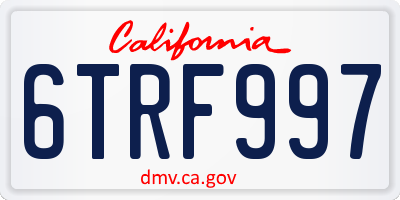 CA license plate 6TRF997
