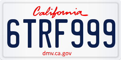 CA license plate 6TRF999