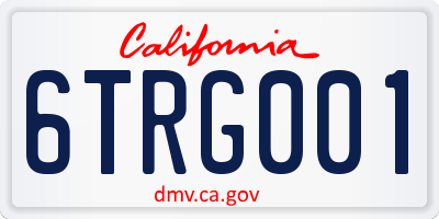 CA license plate 6TRG001