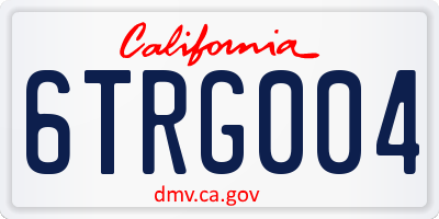 CA license plate 6TRG004