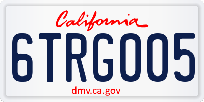 CA license plate 6TRG005