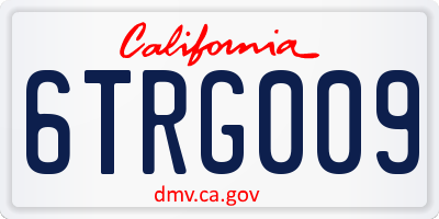 CA license plate 6TRG009