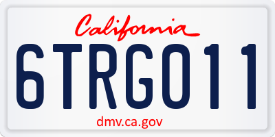 CA license plate 6TRG011