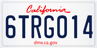 CA license plate 6TRG014
