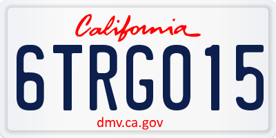CA license plate 6TRG015