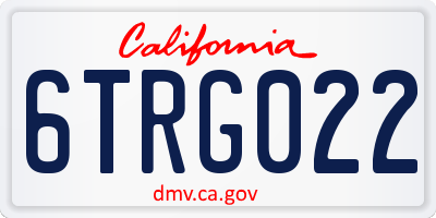 CA license plate 6TRG022