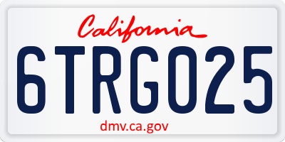 CA license plate 6TRG025