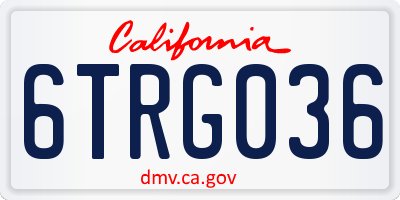 CA license plate 6TRG036
