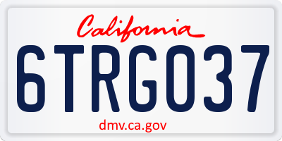 CA license plate 6TRG037