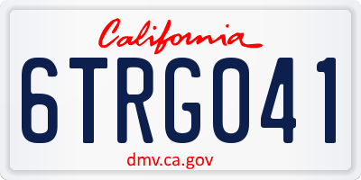 CA license plate 6TRG041