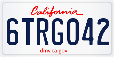 CA license plate 6TRG042