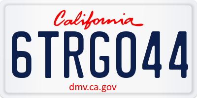 CA license plate 6TRG044