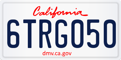 CA license plate 6TRG050