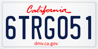 CA license plate 6TRG051