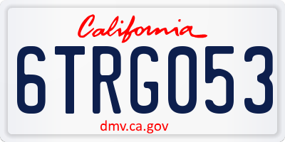 CA license plate 6TRG053