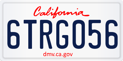 CA license plate 6TRG056
