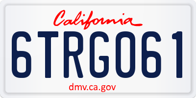 CA license plate 6TRG061