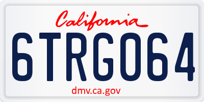 CA license plate 6TRG064