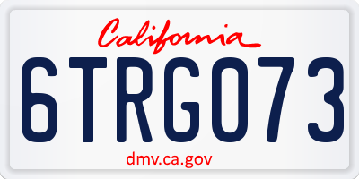 CA license plate 6TRG073