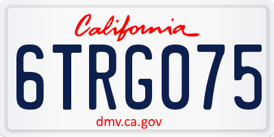 CA license plate 6TRG075