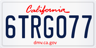 CA license plate 6TRG077