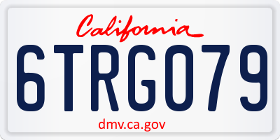 CA license plate 6TRG079