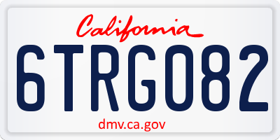 CA license plate 6TRG082