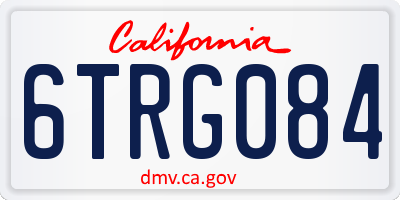 CA license plate 6TRG084
