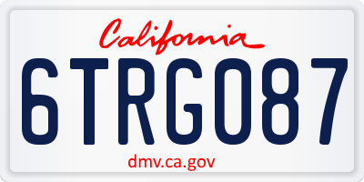 CA license plate 6TRG087