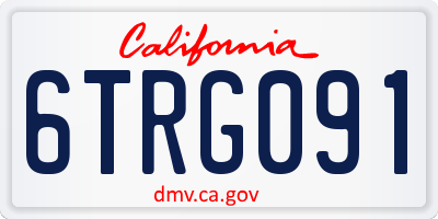 CA license plate 6TRG091