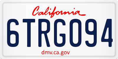 CA license plate 6TRG094