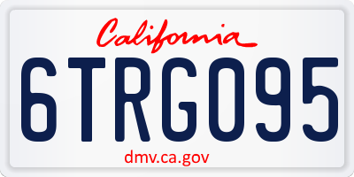 CA license plate 6TRG095