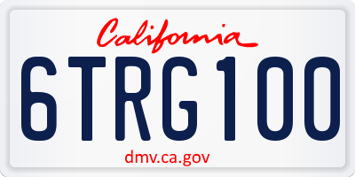 CA license plate 6TRG100