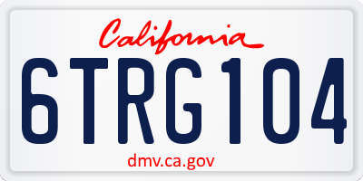 CA license plate 6TRG104