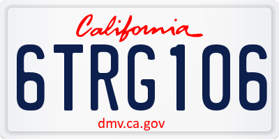 CA license plate 6TRG106