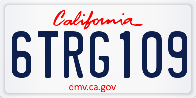 CA license plate 6TRG109