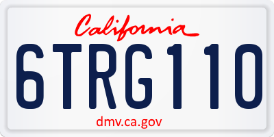 CA license plate 6TRG110