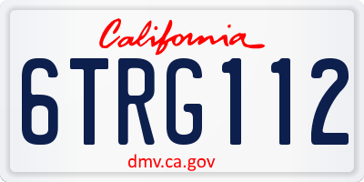 CA license plate 6TRG112