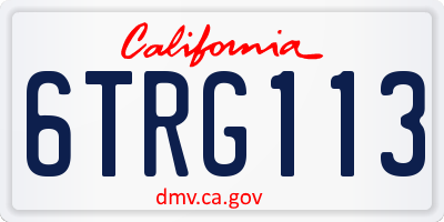 CA license plate 6TRG113