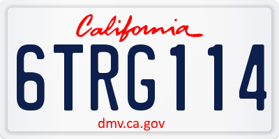 CA license plate 6TRG114