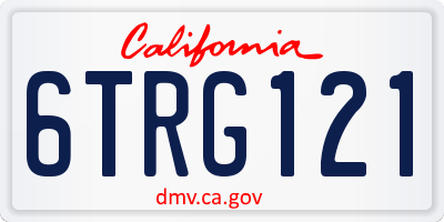 CA license plate 6TRG121
